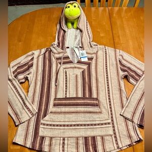 Wallflower Maroon and Cream Knit Hoodie